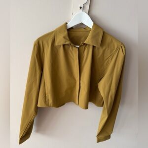 Alo Yoga Cropped Take Me Out Button Up Shirt